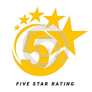 5 star rating. Five star Symbol or emblem. vector