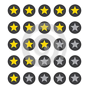 5 star rating icon vector