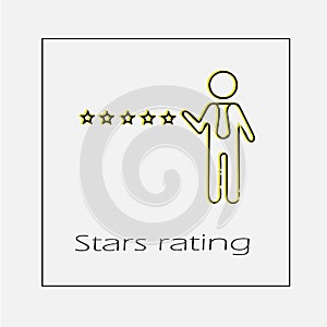 5 star rating vector icon eps 10. Five stars illustration