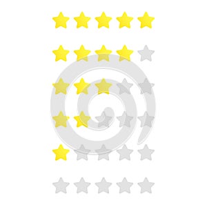 5 stars rating. Consumer rating. Review. Feedback. Vector icon for web