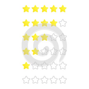 5 stars rating. Consumer rating. Review. Feedback. Vector icon for web