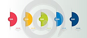 5 step infographic. Five number timeline, template. Vector