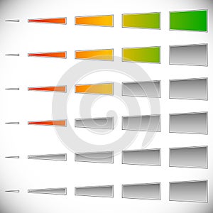 5-step progress, step indicators. Swap colors easily