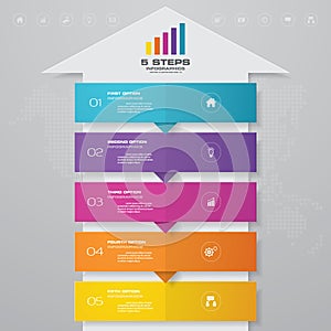 5 steps of arrow infografics template. for your presentation.