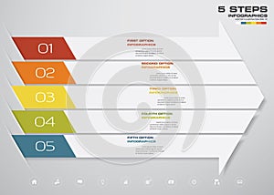 5 steps arrow infographics element chart for presentation.