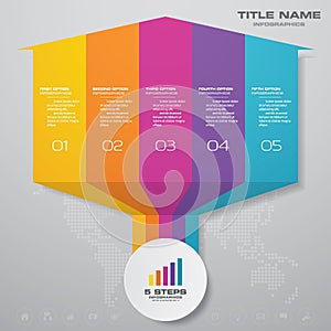 5 steps arrow timeline infographic element. EPS 10.