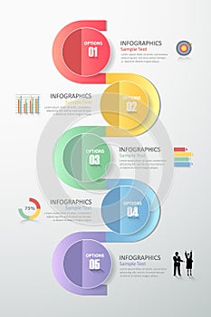 5 steps infographic template. can be used for workflow layout, diagram