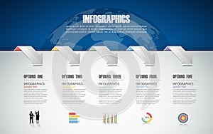 5 steps infographic template. can be used for workflow layout, diagram