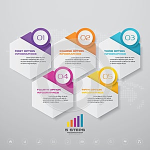 5 steps infographics chart design element. For data presentation.