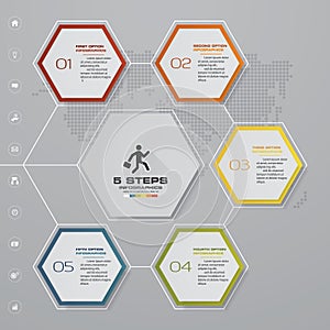 5 steps Infographics element chart for presentation. EPS 10.