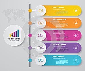 5 steps infographics element chart for presentation. EPS 10.