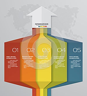 5 steps Infographics element chart for presentation. EPS 10. Arrow template for business presentation.