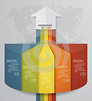 5 steps Infographics element chart for presentation. EPS 10. Arrow template for business presentation.