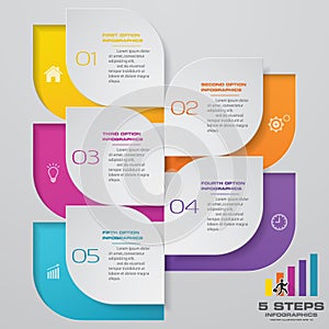 5 steps infographics element template chart.