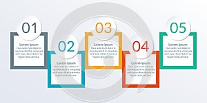 5 steps, options or levels info graphic template. Modern Timeline Infographic for business process, progress, presentation