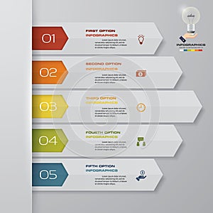 5 steps Timeline arrow infographic element. 5 steps infographic, vector banner can be used for workflow layout, diagram,presenta