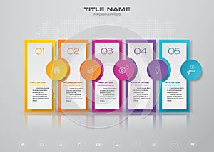 5 steps timeline infographic element. 5 steps infographic,