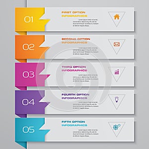 5 steps timeline infographic element. 5 steps infographic