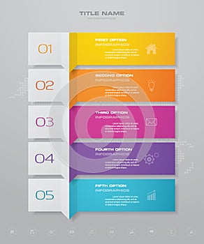 5 steps timeline infographic element. 5 steps infographic,