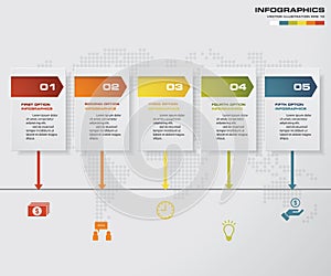 5 steps Timeline infographic element. 5 steps infographic. EPS 10.