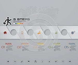 5 steps Timeline infographic element. EPS 10