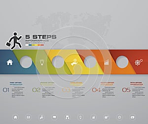 5 steps Timeline infographic element. EPS 10