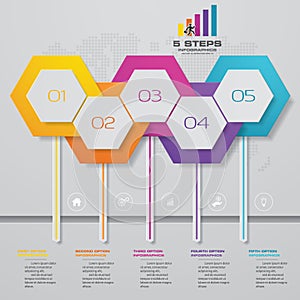 5 steps timeline infographic element. EPS 10.