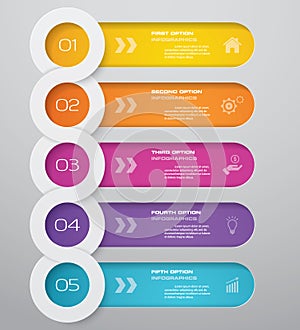 5 steps timeline infographic element. EPS 10.