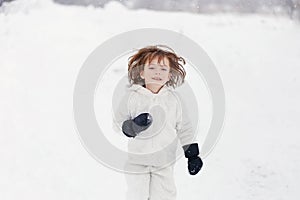5 year old boy in the snow