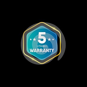 5 Year Warranty Logo Icon Vector Template Design Illustration