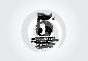 5 years anniversary celebration logotype black vector, 5th birthday logo, 5 number design, anniversary year banner, anniversary