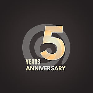 5 years anniversary vector icon, logo. Graphic design element