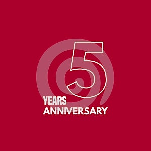 5 years anniversary vector icon, logo. Graphic design element with number
