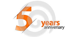 5 years anniversary vector icon, logo. Graphic design element with number