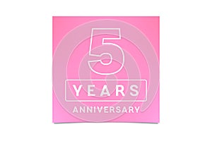 5 years anniversary vector icon, logo. Graphic design element with number