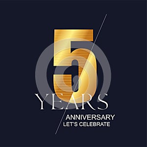 5 years anniversary vector icon, symbol, logo. Graphic design element