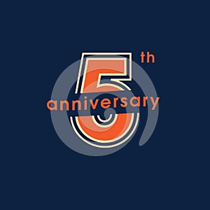 5 years anniversary vector logo, icon. Graphic design element