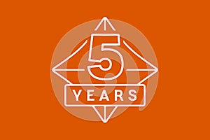 5 years anniversary vector logo, icon. Graphic element for 5th anniversary