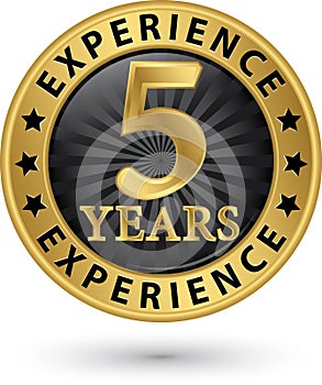 5 years experience gold label, vector