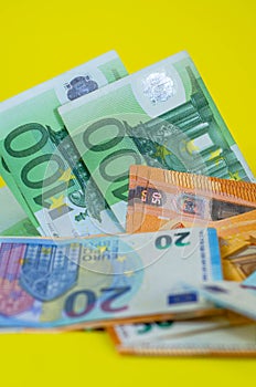 50 100 Euro Money. euro cash background. Euro Money Banknotes