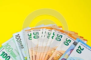 50 100 Euro Money. euro cash background. Euro Money Banknotes