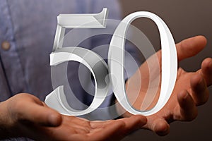 A 50 Anniversary 3d numbers. Poster template for Celebrating 50 anniversary event party