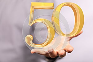 A 50 Anniversary 3d numbers. Poster template for Celebrating 50 anniversary event party