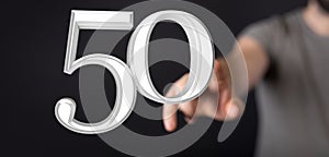 A 50 Anniversary 3d numbers. Poster template for Celebrating 50 anniversary event party