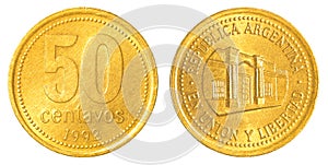 50 argentinian peso centavos coin