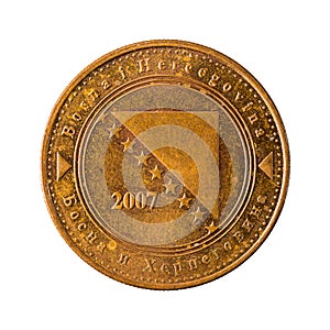 50 bosnia and herzegovina convertible fening coin 2007 reverse