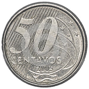 50 Brazilian real centavos coin