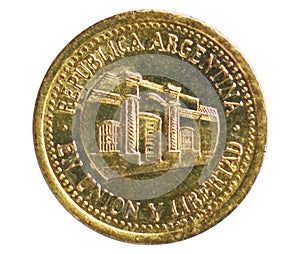 50 Centavos Fine Letters coin, 1992~Today - Peso Convertible Until 2001 serie, Bank of Argentina