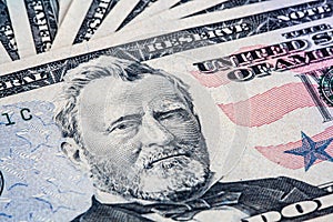 50 dollar bill with Ulysses S. Grant portrait.