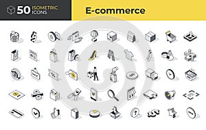 50 E-commerce Isometric Icons